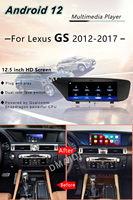 For Lexus GS 200 250 300 350 450 2012-2017 12.5 Inch Qualcomm Android 12 Car Radio GPS Navigation Multimedia CarPlay Autoradio