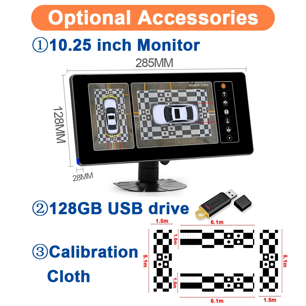 Carsanbo HD 1080P 360 Panoramic Camera Car 3D Bird-eye View System with MIS2031 WDR for Audi BMW Benz Honda VW Toyata Ford Jeep