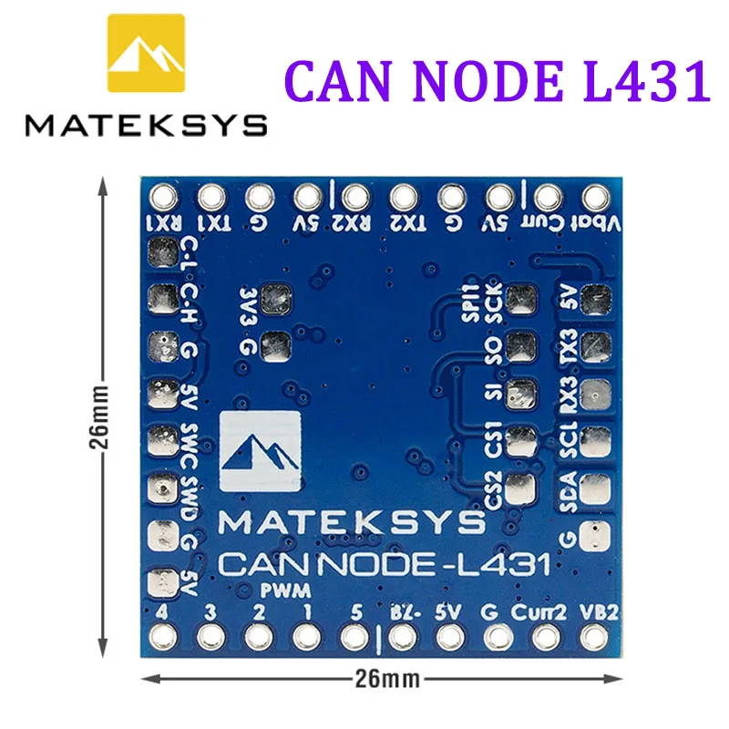 

MATEK CAN-L431 AP_Periph CAN зел дронекан L431 26x26 мм для ArduPilot GNSS Компас Барометр датчик скорости воздуха GPIO