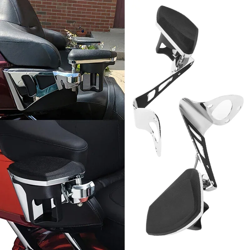 1 Pair Motorcycle Accessories Cup Holder Chrome Armrests Bottle Handlebar Drink For Harley Touring Electra Road Glide 2014-2023