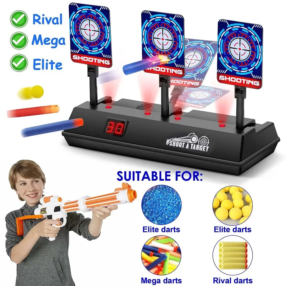 New Electronic Shooting Target for Guns Scoring Auto Reset Target for BoysTarget Practice with Light Sound Effect Kids Gift