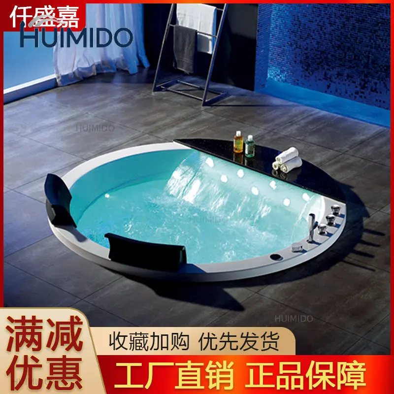 luxury embedded large double Internet celebrity couple bathtub massage surfing constant temperature round adult bath