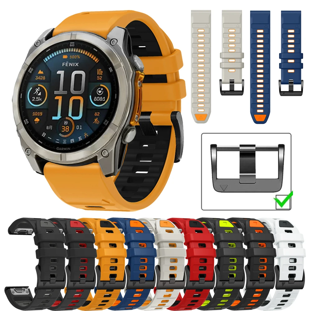 

Ремешок для часов 22 26 мм для Garmin Fenix 8 47 51 мм Epix Pro/Enduro 3 2 7X 7 6X 6 5 5X Plus Quaitx QuickFit Сменный ремешок Браслет