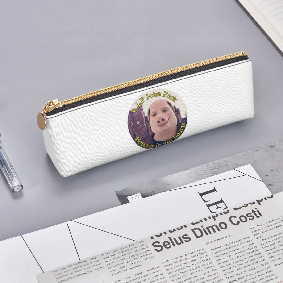 Estuche para lápices RIP John Pork, portalápices, almacenamiento, suministros de papelería, caja para bolígrafos, bolsa para lápices para niños y niñas, escuela