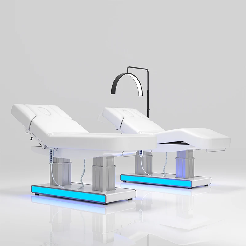 سرير جينتشنغ الفاخر الاحترافي معدات صالون الوجه الخشبية الحديثة 3 سرير التدليك التايلاندي الكهربائي القابل للتعديل للرموش