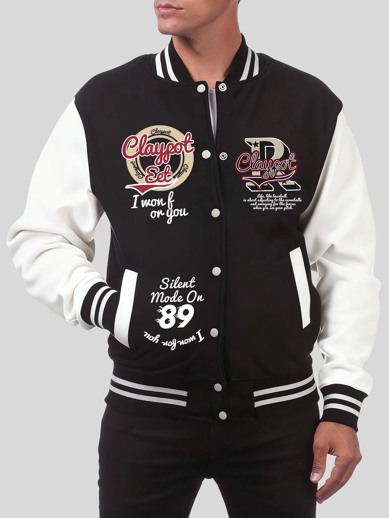 الولايات المتحدة الأمريكية الفن رسائل R والدوائر طباعة الرجال سترة الخريف الملابس الأمريكية كل مباراة ملابس الشارع الشهير الصوف فضفاض زي بيسبول