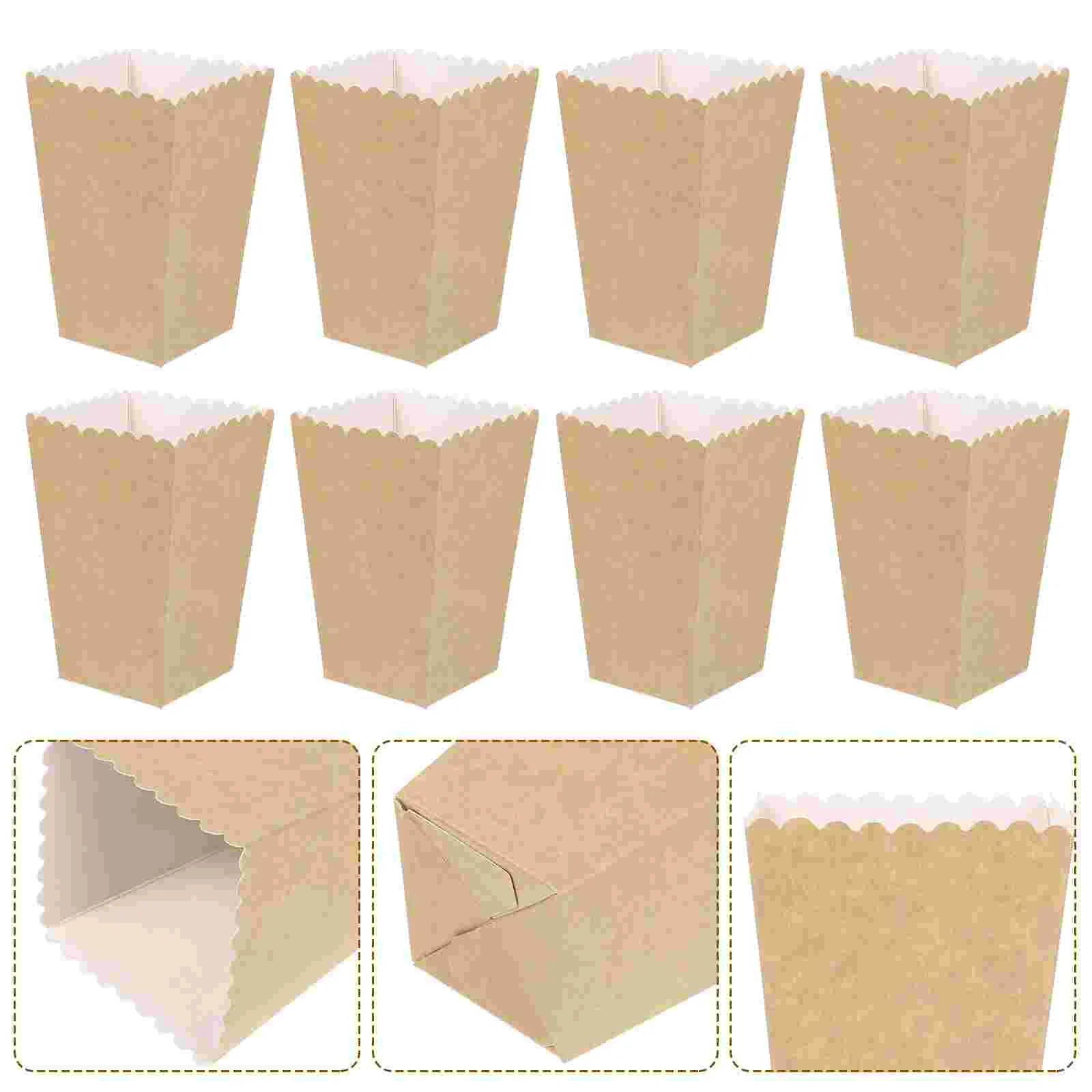 

50 Pcs Dried Fruit Popcorn Box Bulk Candy Party Supplies Cardboard Cartons Kraft Paper Movie Theater Style Treat Containers Gift