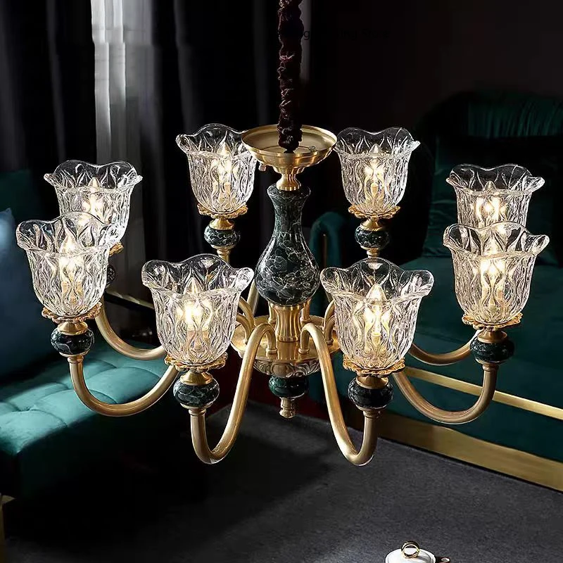 New Marble Glass Chandelier for Living Room Bedroom Study Dining Room Kitchen  Decorate Modern Luxury Lamp Pendant Light