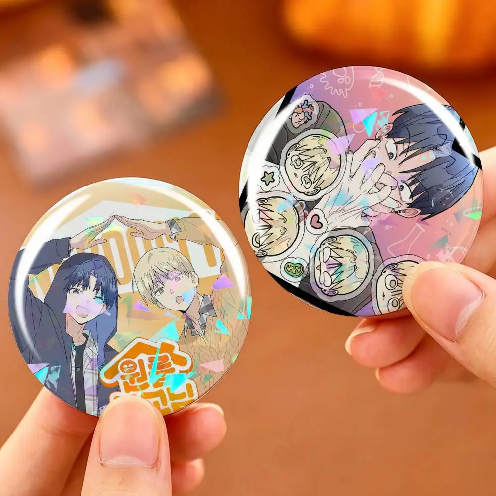 So Cute Funny Manhwa One-Room TA Custom Tinplate Round Button Badges Pins Brooches for Clothes Backpack