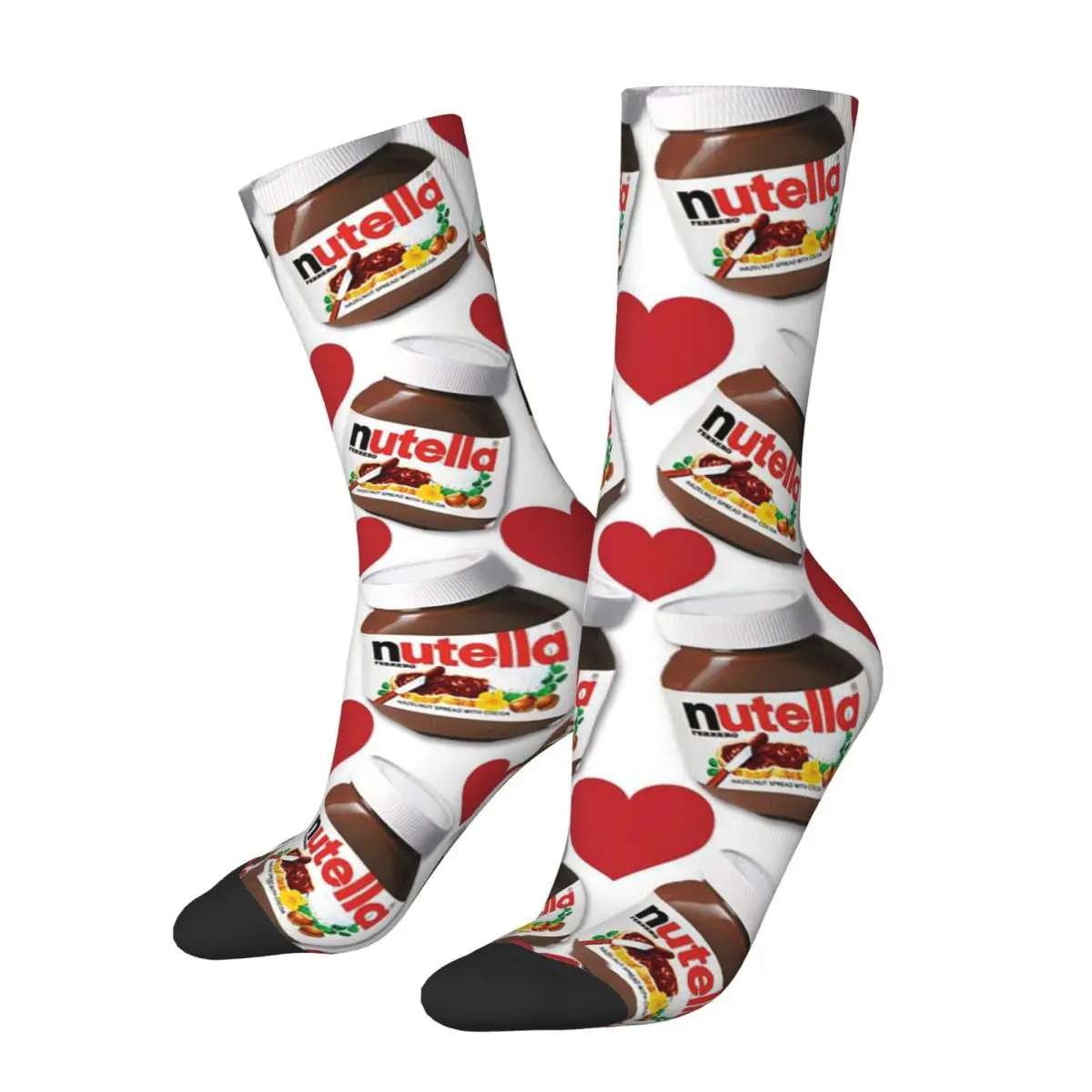 Lebensmittel Nutella Cartoon Socken Männer Frauen Casual Socken Verrückte Frühling Sommer Herbst Winter Socken Geschenke