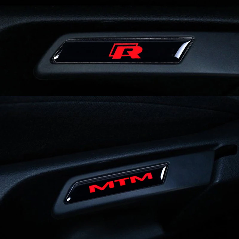 2Pcs 3D Car Seat Lift Button Stickers R Line Rline Badge Decorative Stickers For VW Golf 6 8 GTI MK6 MK8 Touran Mtm Accessories