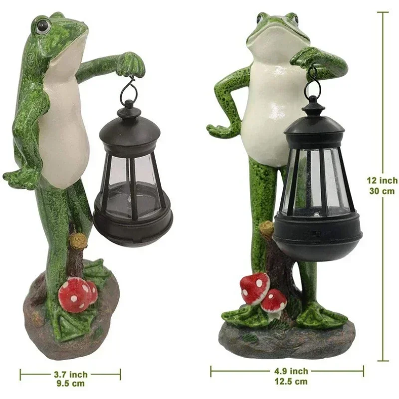 

Solar LED lantern frog, cute resin animal frog solar lamp, suitable for gardening, outdoor, garden decoration, table decoration.