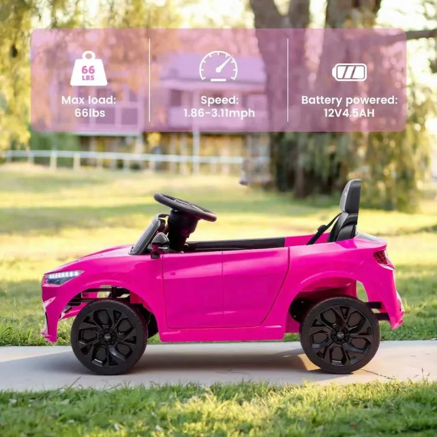 Auto da giro elettrica per bambini, Auto elettrica per bambini 12V con telecomando, Giocattoli da giro per bambini con luci a LED, Lettore musicale