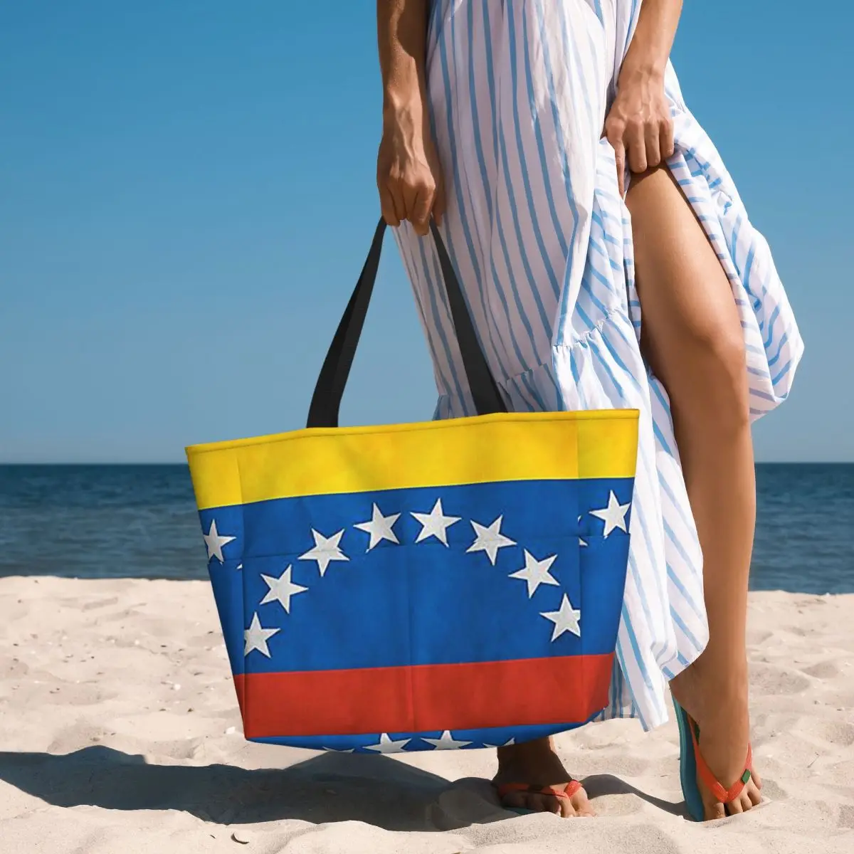 Venezuela Venezuelan Flag National Flag Of Venezuela Beach Tote Bag Sport Gym Yoga Duffle Large Tote Bag Women Travel Bag