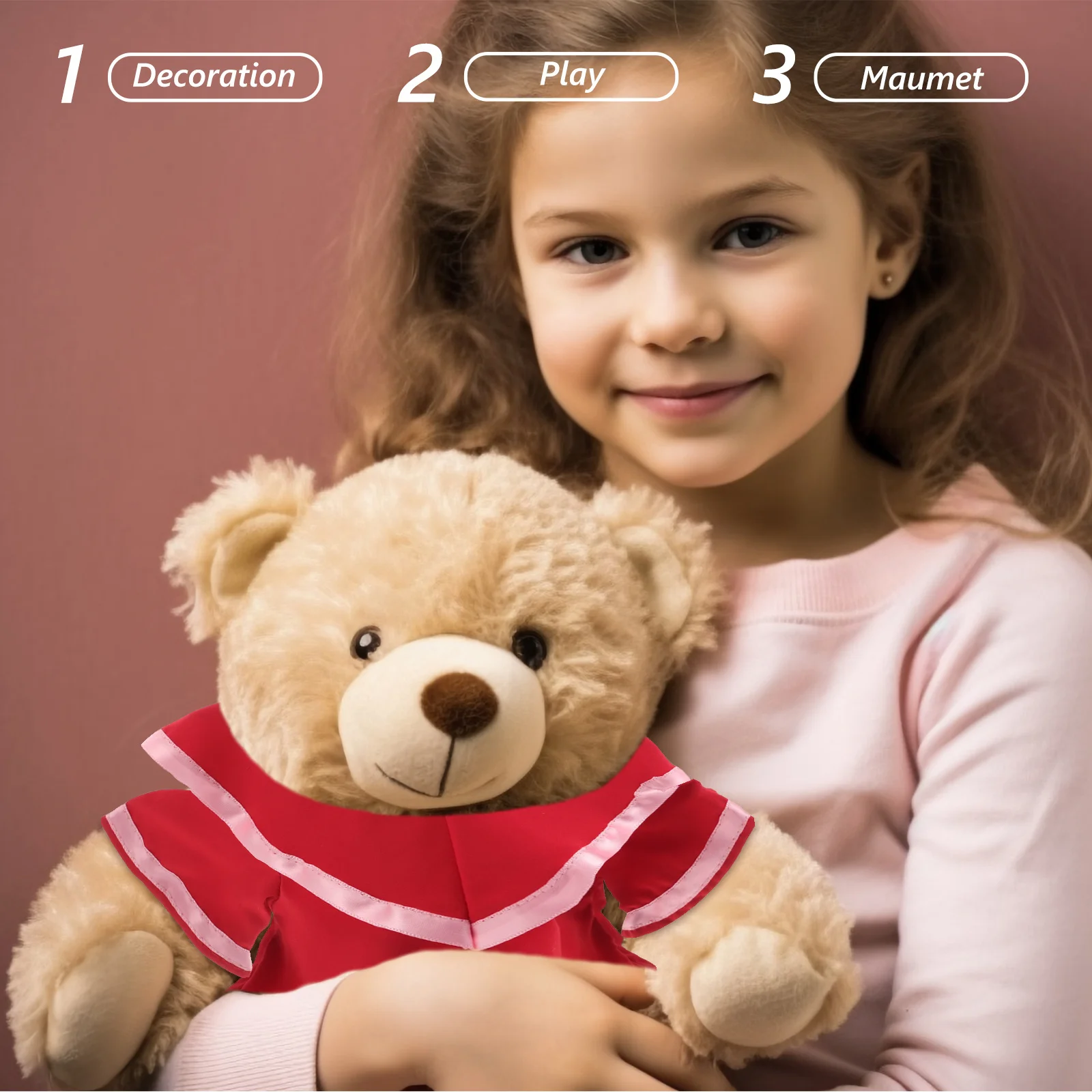 Bear Graduation Gown Cap Set 30cm Mini Tassel Photo Prop Accessory for Stuffed Animal Celebrations Graduation Hat Decorations