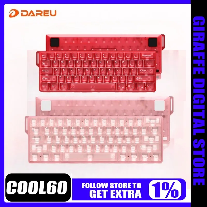 

Dareu COOL60 Gaming Keyboard Wired Hall Effect Magnetic Switch RT0.01mm DKS SOCD MT TGL Hot Swappable Matte Finish Keycap 8KRate