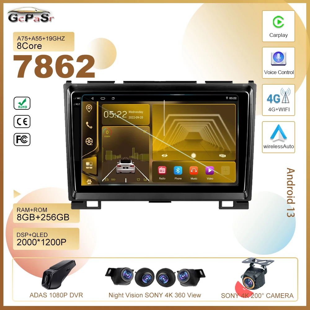 

For GREAT WALL Hover Haval H3 H5 2011 - 2016Android13 Car Radio Stereo Multimedia Player 5G wifi GPS Navigation High-performance