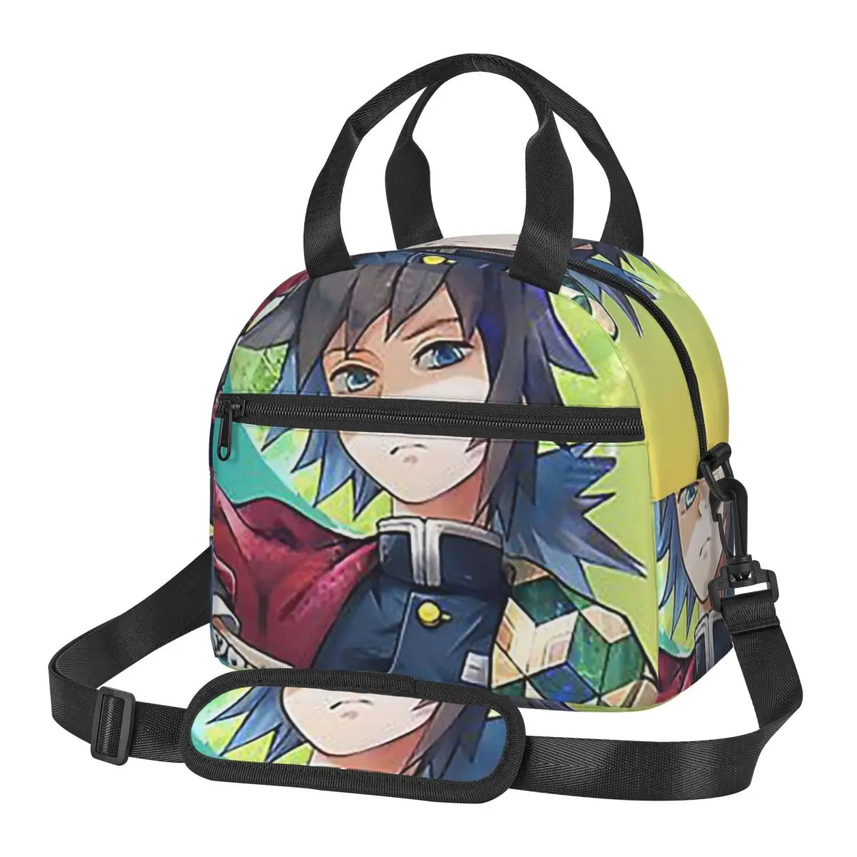 Kimetsu No Yaiba Demon Slayer Lunch Bags Insulated Bento Box Lunch Tote Resuable Picnic Bags Thermal Bag for Woman Travel