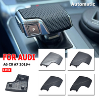 4K1713139D 4K1 713 139D Gear Shift Knob Cover Perforated LHD For Audi A6 C8 A7 2019+ Q7 A8 Q8 RS7 Black Carbon Fiber