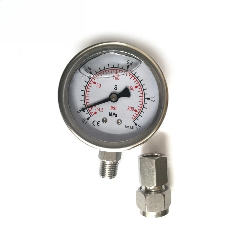 

steel adjustable pressure gauge Oil filling gauge Shockproof differential vacuum air pressure Digital pressure