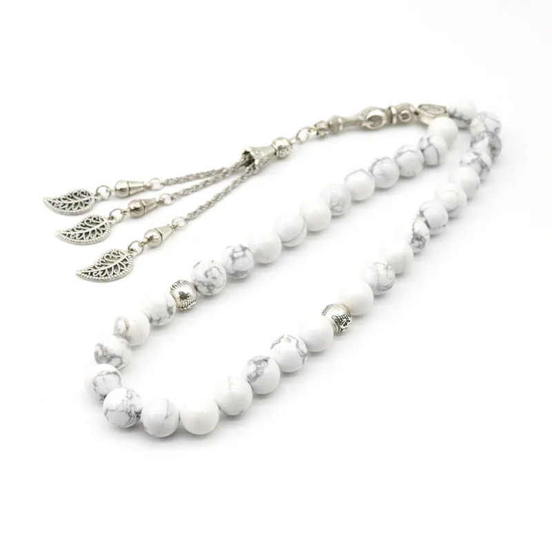 

Arab 33 bead tasbih white turquoise bracelet Rosary Muslim Misbaha Men's Rosary Bracelet Beautifully Packaged Tesbih Gift