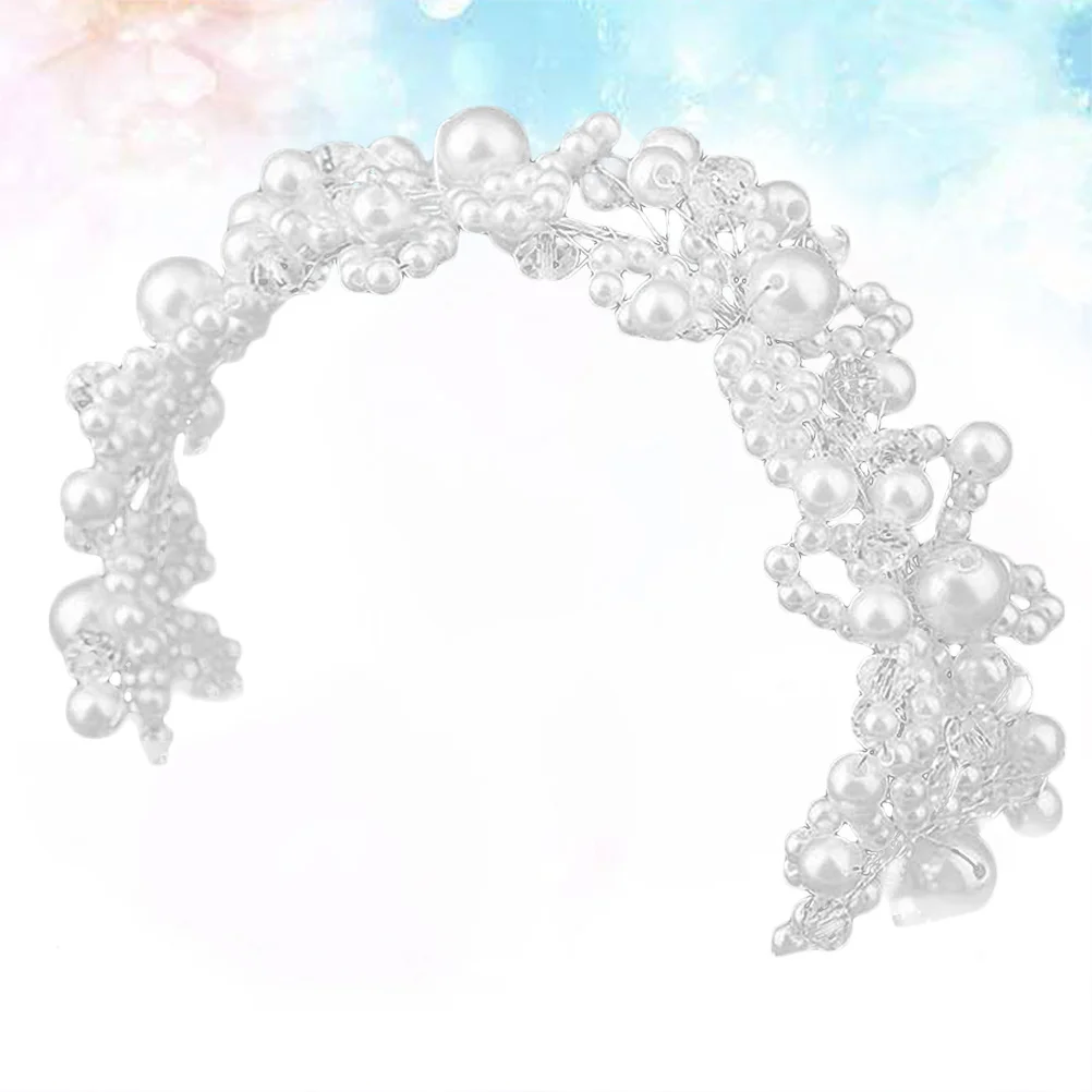 Bande de cheveux en perles artificielles blanches, accessoires pour cheveux de mariée, bandeau en cristal pour fête de mariage, Festival, vêtements de bal