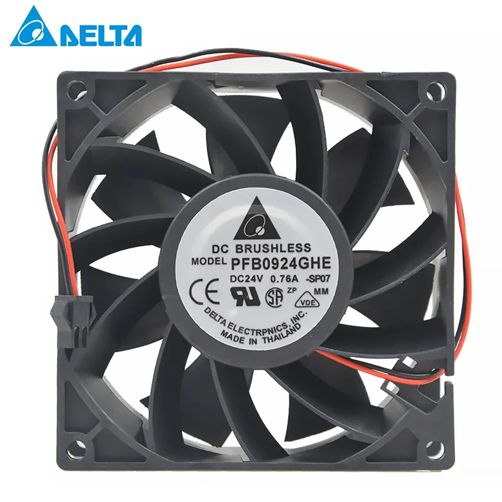 

For Delta PFB0924GHE CK20 Server Cooler Fan 9238 DC 24V 0.76A 92X92X38mm 2-wire