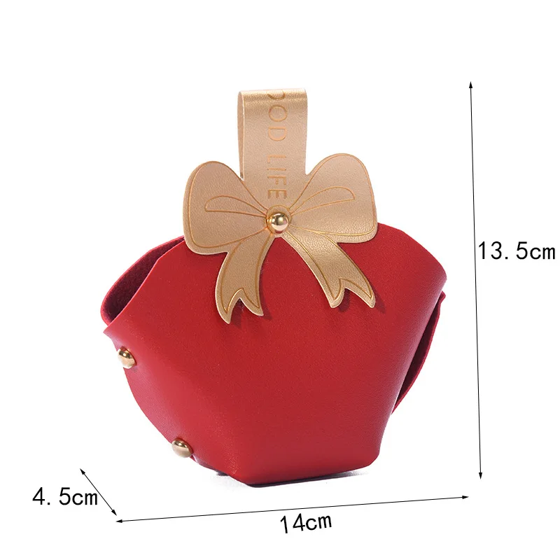 Mini Portable Leather Wedding Chocolate Packaging Candy Box Ramadan Eid Mubarak Cosmetics Gift Bag Birthday Party Decoration