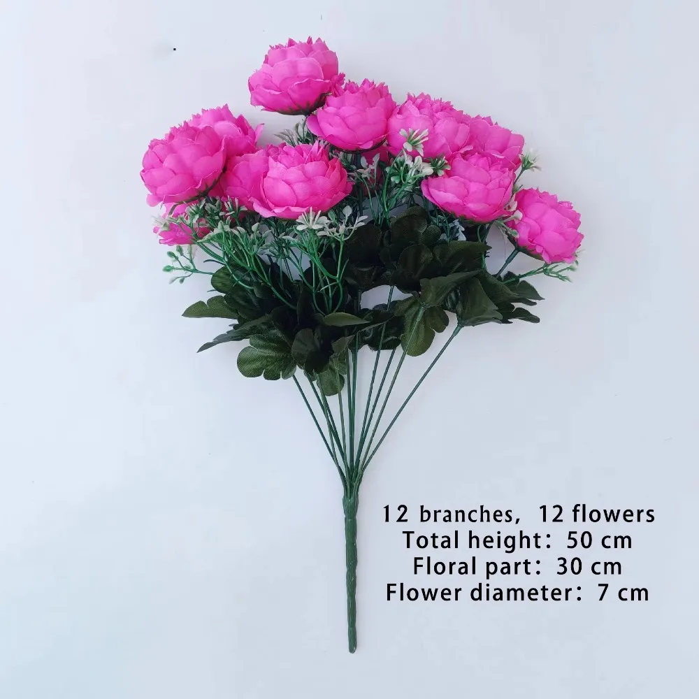 15PCS Faux Bouquet, High Quality 12 Head Vintage Silk Bouquet, Party Bridal Bouquet, Wedding Bouquet
