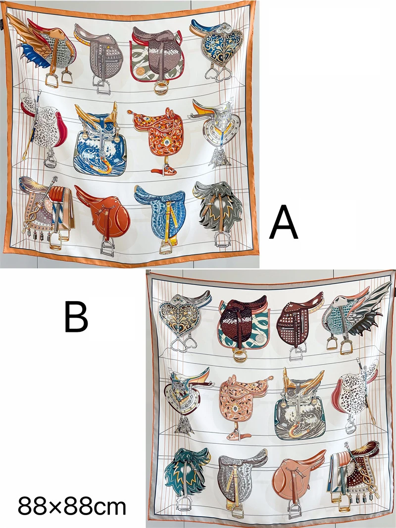 

Double Faced 18MM Silk Scarf Hand Rolled Square Scarves Wrap Women Foulards Femme Head Neck Bandanas 90 Hijab