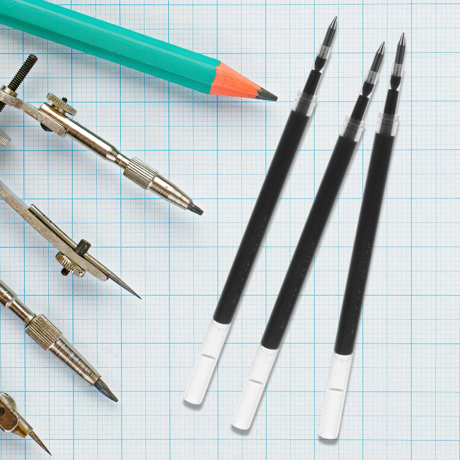 20Pcs Press Type Gel Pen Refills Smooth Writing Plastic Replacements Office Students Supplies Pen Ink Refills