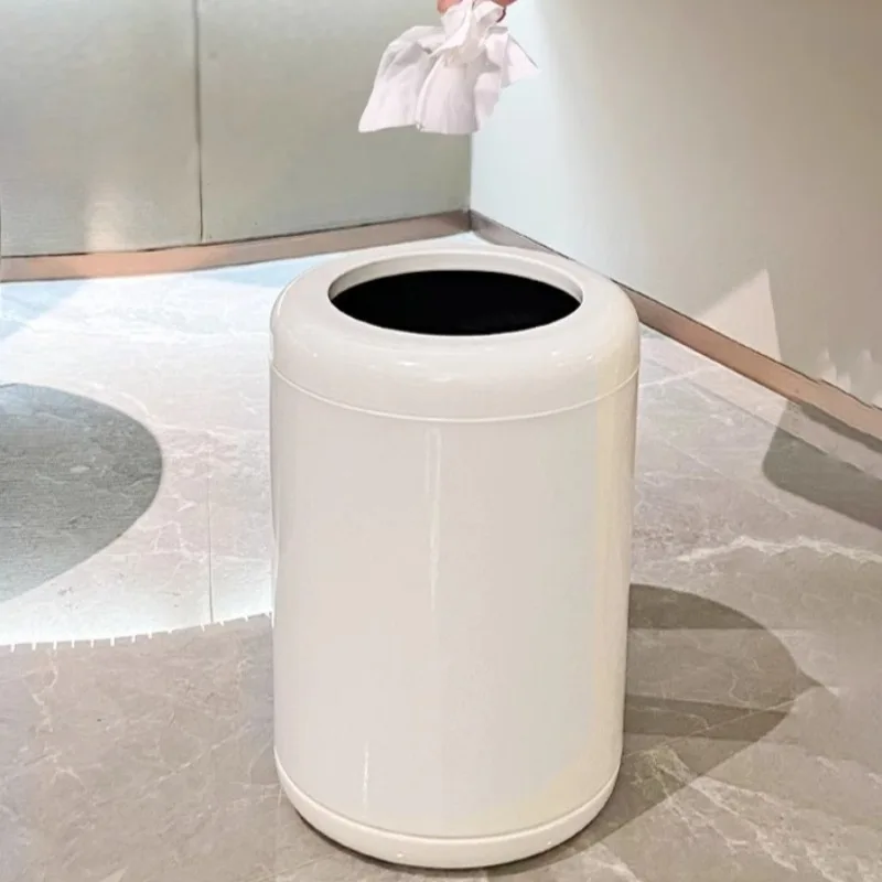 

Stainless Steel Waste Bin Lidless Round Trash Can Household Food Waste Disposal Bucket Large Capacity Garbage Dump Litter Bins