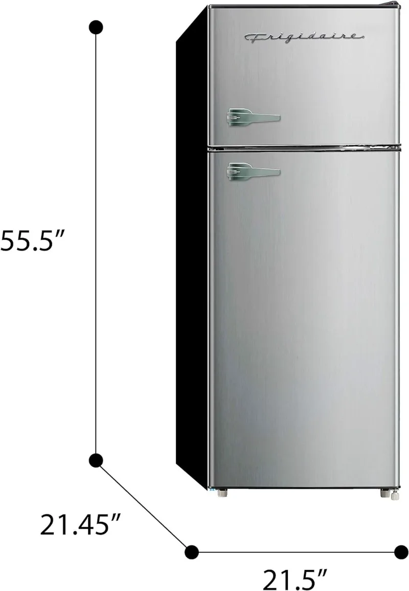 ตู้เย็น EFR751 Frigidaire ตู้เย็นขนาด2ประตูพร้อมช่องแช่แข็งขนาด7.5ซม. ฟุตซีรีส์แพลทินัมสแตนเลส