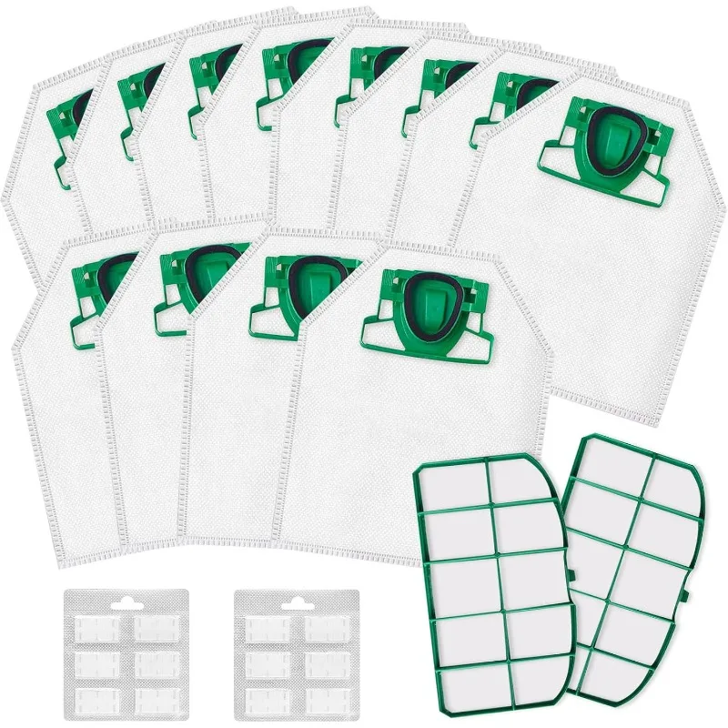 12Pcs Vacuum Cleaner Dust Bags For Vorwerk Kobold VK200 FP200 Vacuum Cleaner Bags 2 HEPA Filters Replacement Parts