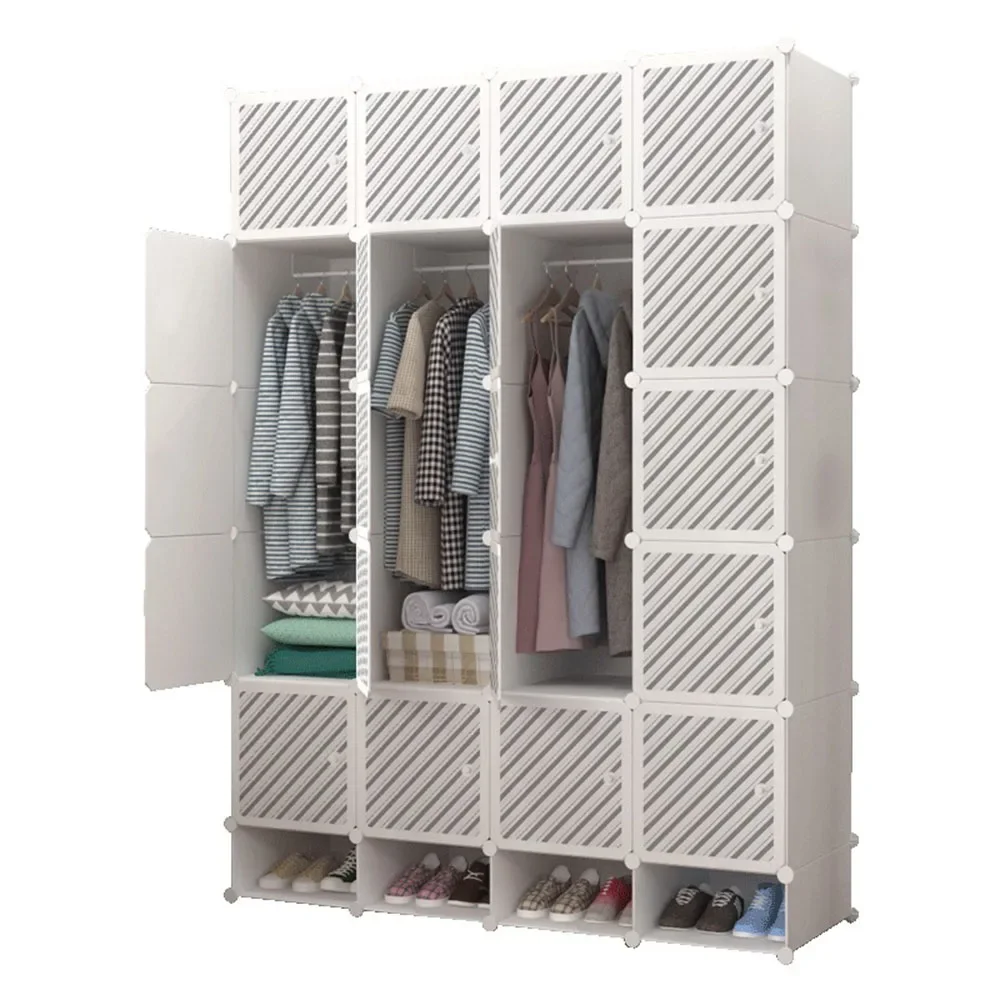 

Plastics Wardrobes Large Capacity Independent Storage Easy Installation Thickened Steel Bar Environmentally Friendly Bedroom