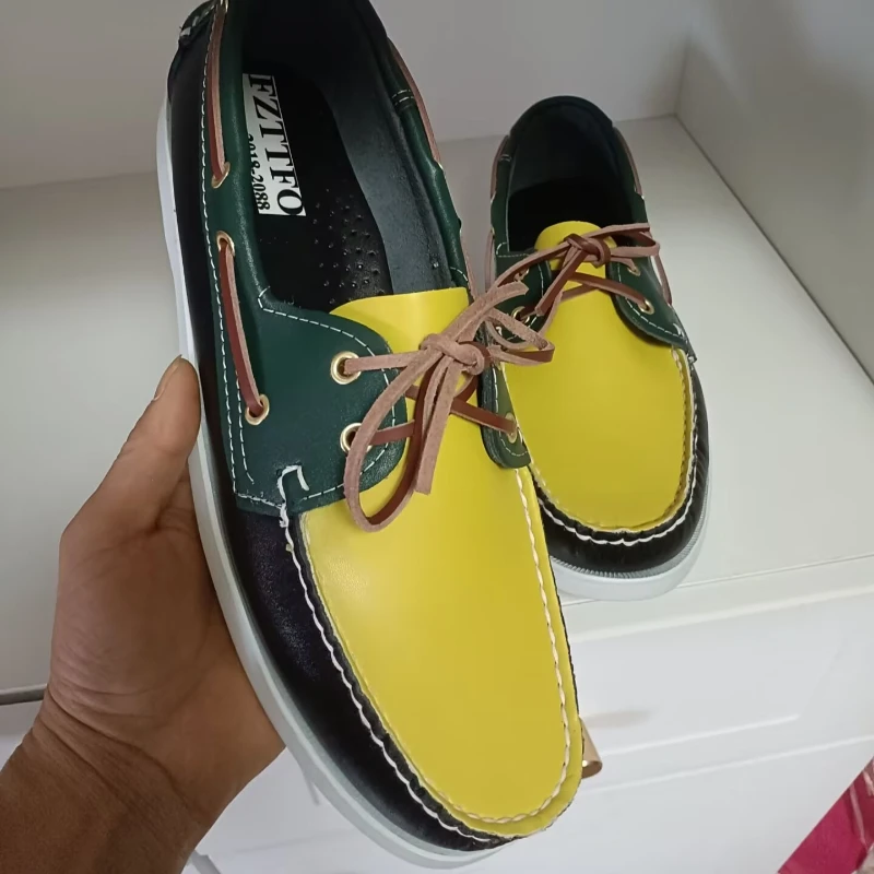 

Handmade Genuine Leather Homme Boat Shoes Women Men Shoes Brand Luxury Loafers Men Moccasins Portland Shoes