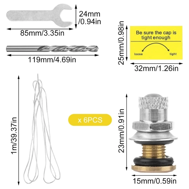 Leakproof Gas Canister Ventilation Set 6 Caps Metal Tool For Easy Mounting