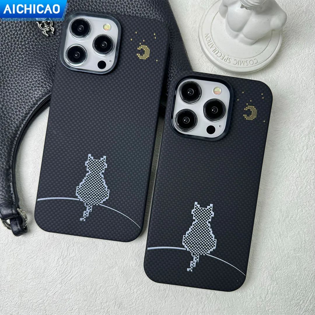 ACC-, 600D Aramid Fiber phone Case for iPhone 15 Pro Max, MagSafe Compatible, Slim and Lightweight, No Case Feel