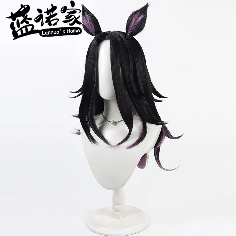 Umamusume Pretty Derby Fenomeno Anime Cosplay Wig Ear Tails Heat Resistant Props Synthetic Hair Halloween Roleplay Party