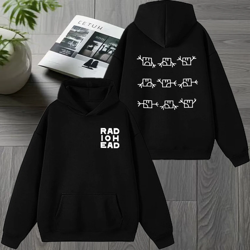 

Rock band Radiohead Album Tour 2025 Double Sided print Sweatshirt Unisex hip hop punk pullovers Men women Fleece Winter Hoodie