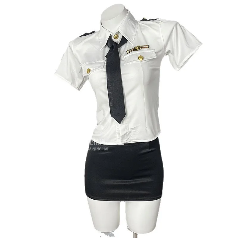 Sexy Dessous im Pure Desire-Stil, Rollenspiel, Stewardess, Polizistin, Uniform, Heimkleidung, Outfit im Stil einer reifen Dame, bezaubernd, S0KT