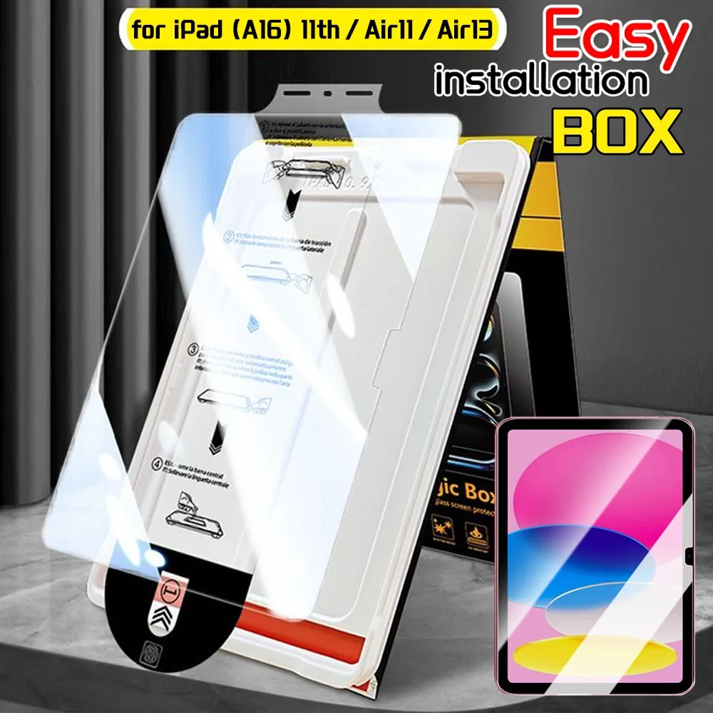 

Easy Instlltion Screen Protectors for iPad (A16) 11th/Air11/Air13 HD Tempered Glass Films with Dust-Free Box for iPad 11th 2025