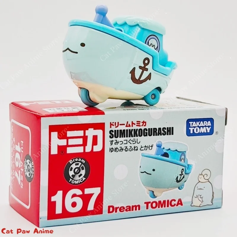 Tomy Dream Tomica Sumikko Gurashi Ip No.167 لعبة سيارة مصنوعة من خليط معدني ذات علامة تجارية مشتركة مجموعة نموذج باخرة زرقاء هدية مزخرفة للأولاد