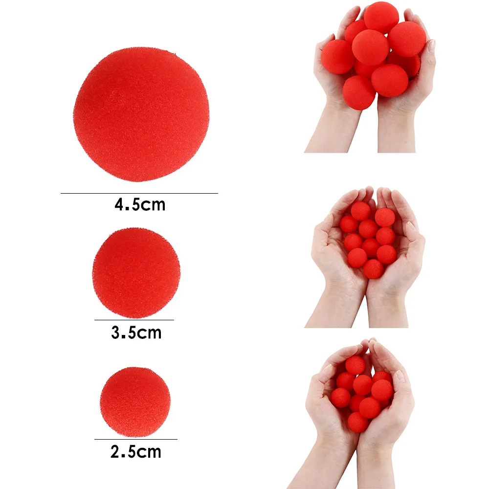 10PCS 2.5cm/3.5cm/4.5cm Finger Sponge Ball Magic Tricks Classical Magician Illusion Comedy Close-up Stage Card Magic Accessories