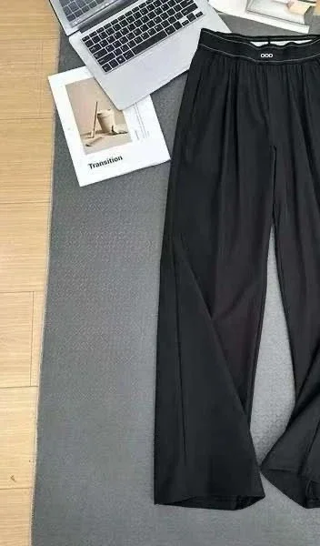 2026 Loszittende, casual broek voor dames, zomermodel, hoge taille, dunne yogabroek, ademend, vloeiend model, rechte pijpen, wijde pijpen, joggingbroek.