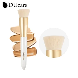 DUcare Foundation Brush White Gold Makeup Brushes Flat Top Foundation Brush Large Face Contour Brush for Liquid BB Cream Powder