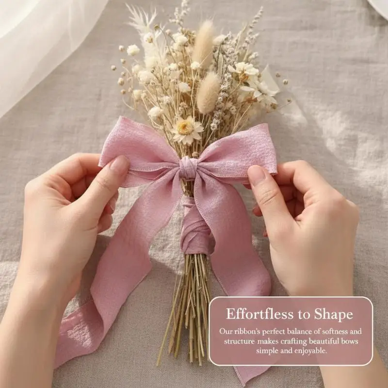 10 Yards Fishtail Yarn Ribbons 2.5cm Wave Edge Pleated Chiffon Ribbon Gift Wrapping Bouquets Gifts Packaging Material