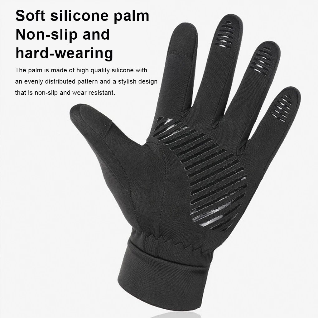 1 زوج قفاز نونسليب تنفس يندبروف قفازات مقاومة للماء دراجة نارية في الهواء الطلق ركوب ملحق المشي لمسافات طويلة التزلج الأسود XL