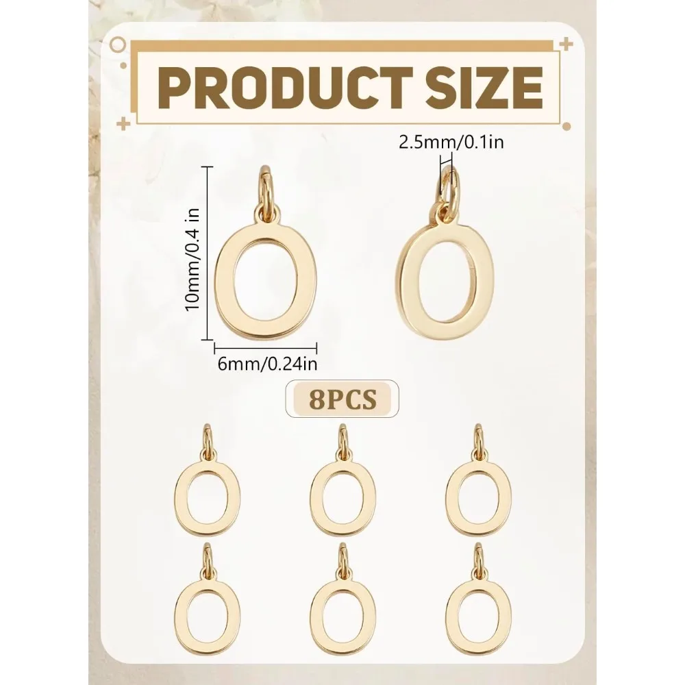 

8Pcs Alphabet Charms Alphabet Pendant Letter O Charms with Hole for DIY Bracelet Necklace Earring Jewelry Making