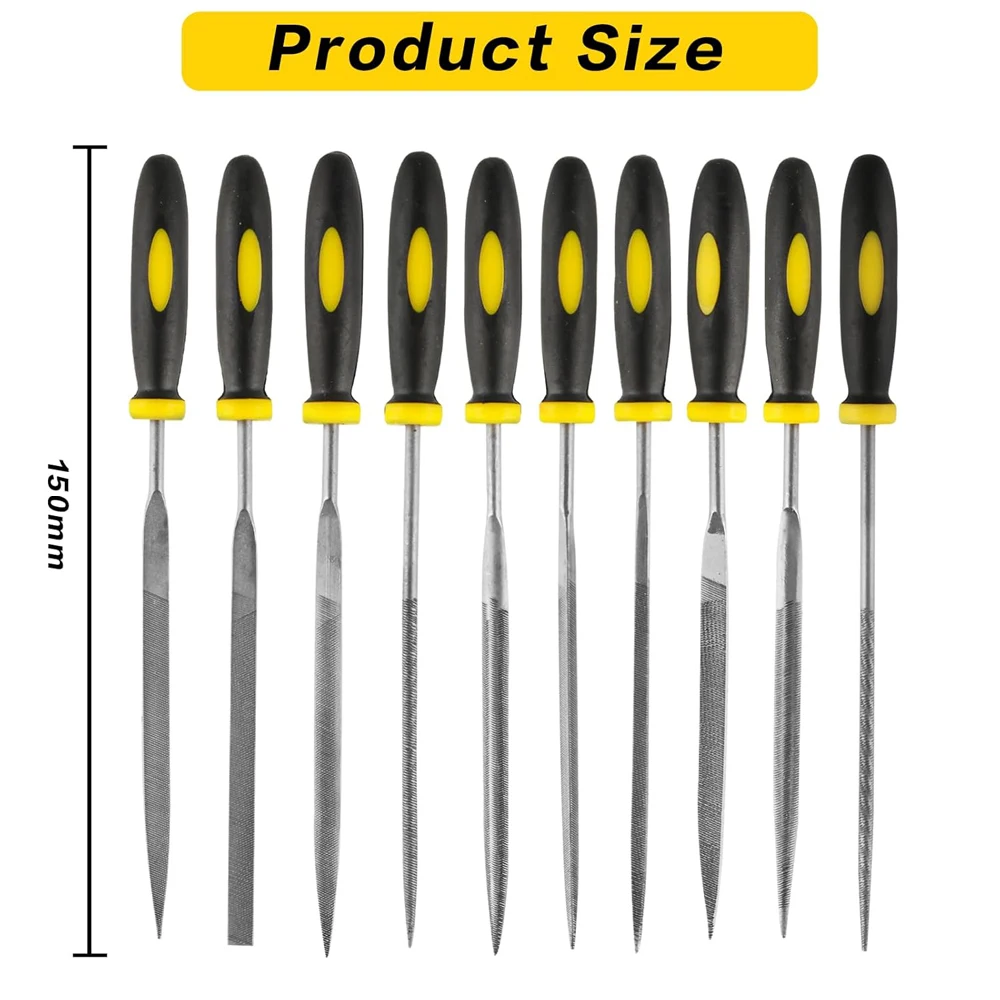 Mini-Nadelfeilen-Set aus Metall, 5/10 Stück, kleines Handfeilen-Set für detaillierte, präzise Arbeiten, Feilenwerkzeuge aus gehärtetem legiertem Stahl – Detail 7
